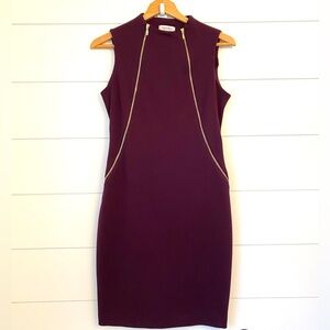 CALVIN KLEIN dress. Color: wine. Size 6.